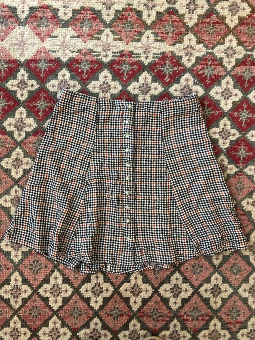 American Eagle Flutter Mini Skirt Gingham Tartan Plaid sz 2